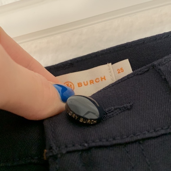 Tory Burch Navy Skinny Trousers Pants - Picture 7 of 14